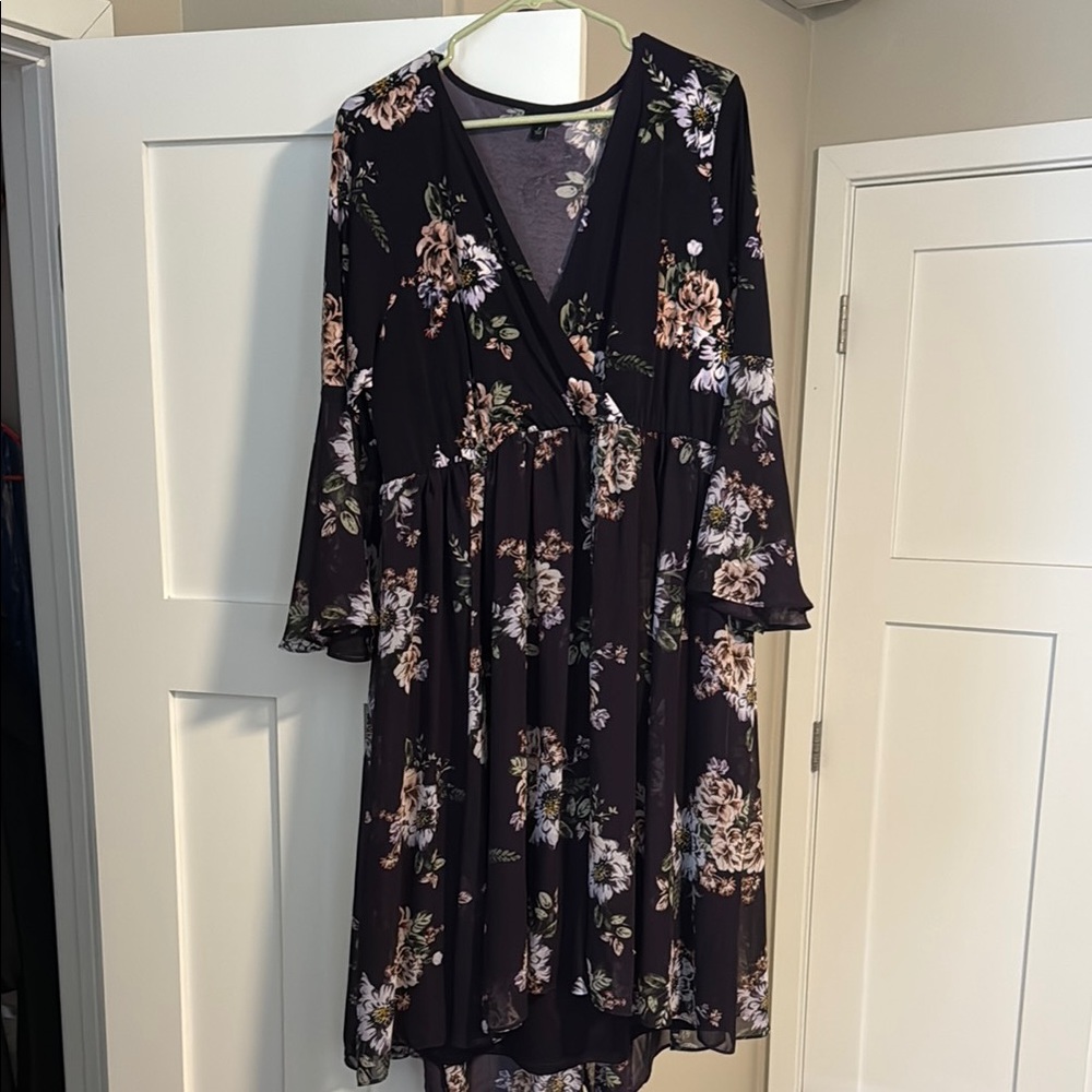 Floral Black Dress